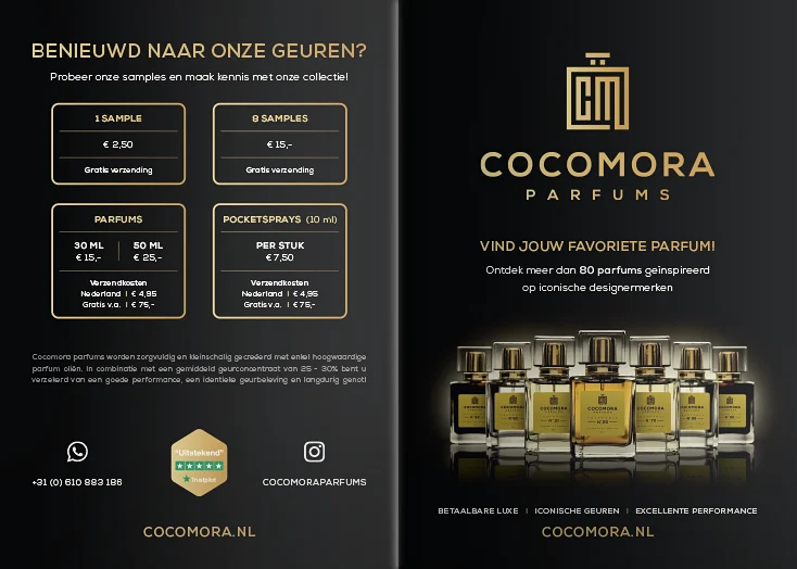 tamara-design-branding-identity-folder-brochure-pagina-spread-cover-parfum-cocomora Folder voor Cocomora Parfums
